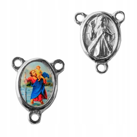 2cm łącznik do różańca św. Krzysztof Jezus Miłos. 2cm łącznik do różańca św. Krzysztof Jezus Miłos.