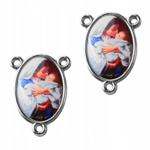 2szt. 2cm piękny łącznik do różańca Maryja z Dzieciątkiem Jezus Matka Boża 2szt. 2cm piękny łącznik do różańca Maryja z Dzieciątkiem Jezus Matka Boża
