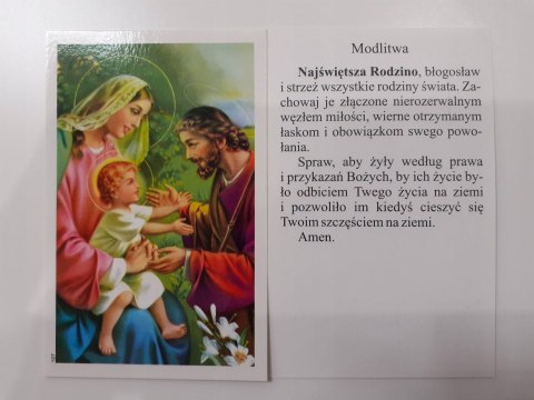 5szt. obrazek św. Rodzina z modlitwą 5szt. obrazek św. Rodzina z modlitwą