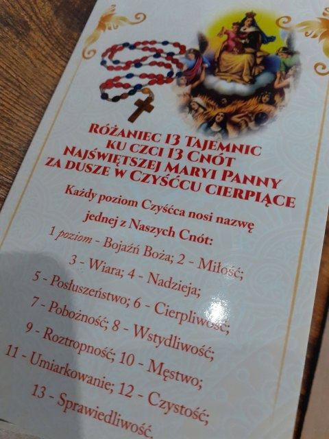 Różaniec koronka 13 cnót Maryi za dusze w czyśćcu Różaniec koronka 13 cnót Maryi za dusze w czyśćcu