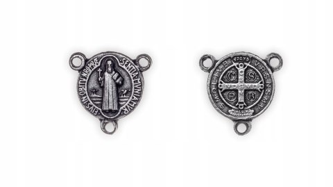 Łącznik różańca medalik krzyż Św. Benedykta 2cm Łącznik różańca medalik krzyż Św. Benedykta 2cm